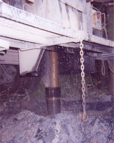 Close-up of a drilling machine at night